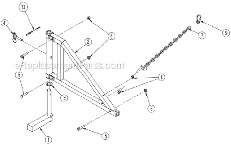 Hitch_Pin__Safety_Chain Diagram and Parts List for 720713  Little Wonder Leaf Blower / Vacuum